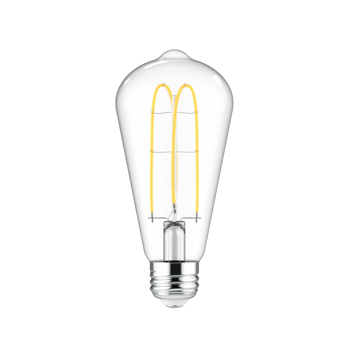 Better Homes & Gardens 4W Vintage Warm LED Light Bulb,40W Eqv Clear Glass, ST19 Amber Glow, E26 4PK