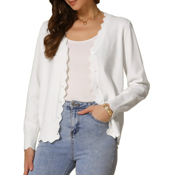 Suéter Cardigan INSPIRE CHIC para mujer, con cuello en V, de manga larga, abierto, de punto, bolero, chaquetas S color beige