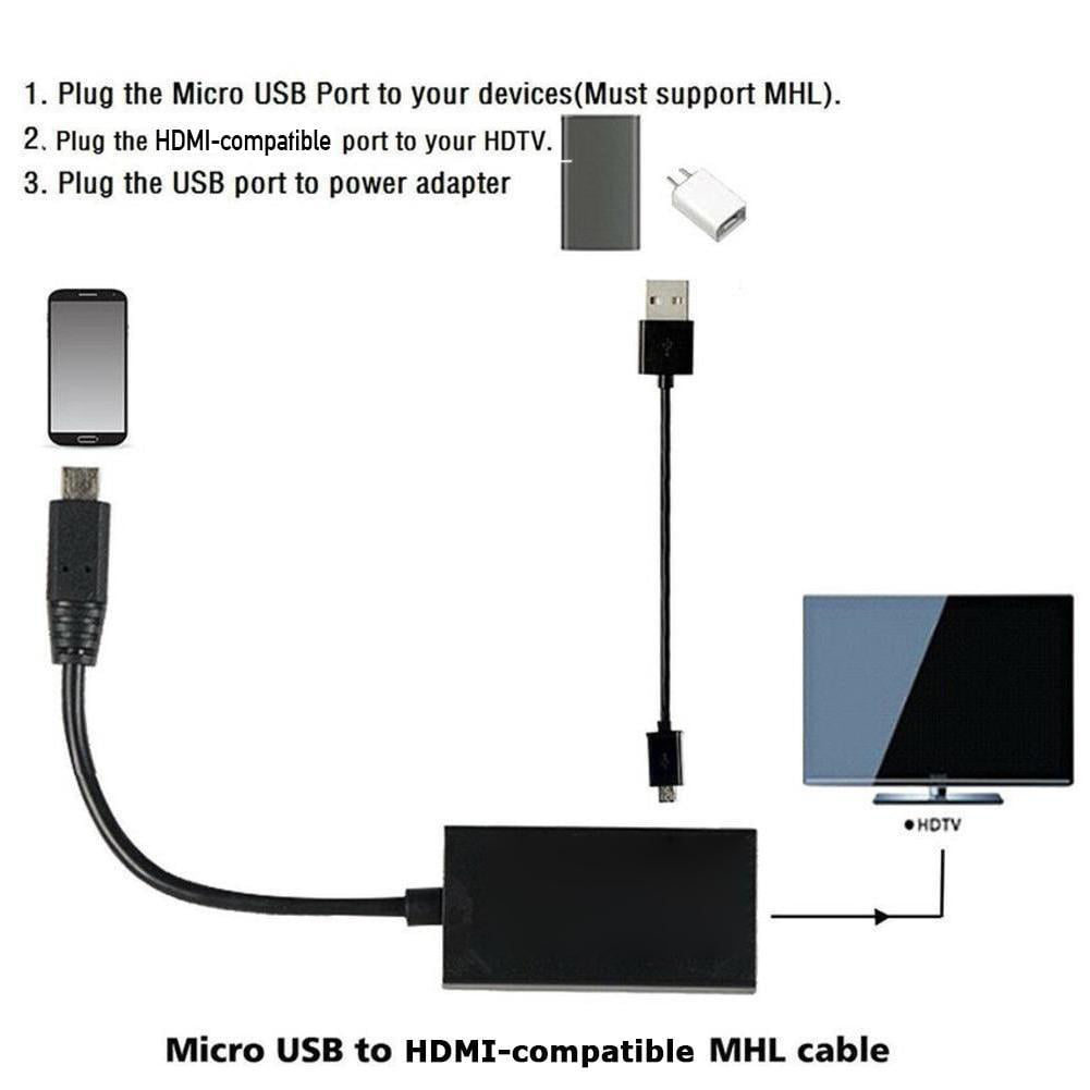 Cable MHL micro USB en HDMI, 2,0 m - All Spares