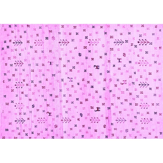 Ahgly Company Indoor Rectangle Solid Purple Modern Area Rugs, 6' x 9'