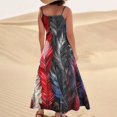 thumbnail image 4 of Women's Lightweight Sleeveless Sundress, Patriotic Print Design with Pockets, Loose Fit Beach Dress for Summer Vacations and Casual Events,Red XL, 4 of 4
