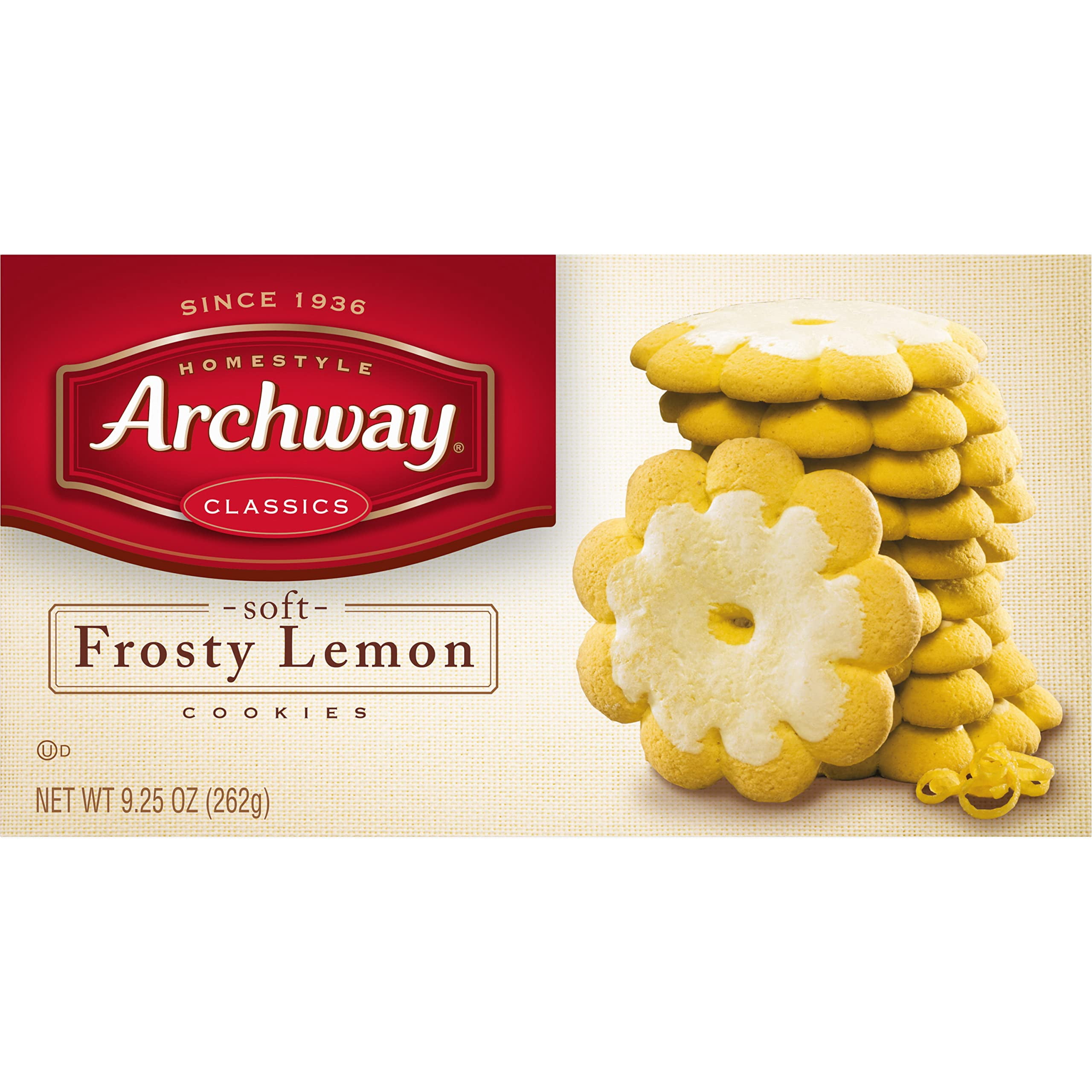 Archway, Soft Frosty Lemon Cookies, 9.25 Oz, Bright Lemon Flavor