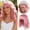 Pink, variant on Pixie Cut Wig for Women, Short Layered Synthetic Wig with Side Bangs, Natural Looking Straight Bob Pixie Wig for Daily Wear and Special Occasions(Pink,One Size)