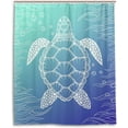 thumbnail image 2 of Sea Turtle Swimming Bath Shower Curtain Liners - 60x72in - 100% Polyester - Waterproof Bath Curtain with C-Shaped Hooks for Bathroom Decoration 1 Panel, 2 of 5