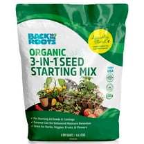 Back to the Roots Natural and Organic 3-in-1 Seed Starting Mix, Premium Blend Soil, 6qt