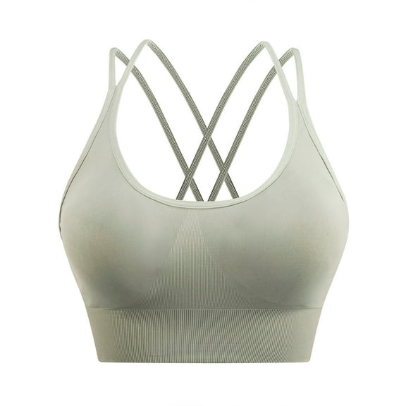 Sports Bra for Women 2024 New Medium Support Criss Cross Strappy Bras Seamless High Impact Yoga Exercise Athletic Bra