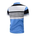thumbnail image 5 of TKKCS Mens Short Sleeve Polo Shirts- Lightweight Casual Collared Color Block Pullover Breathable Striped Polos Sky Blue Size 3XL, 5 of 6