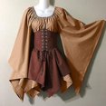 thumbnail image 2 of Trajes medievales renacentistas para mujer, vestido con corsé pirata, vestido corto irlandés tradicional con manga acampanada, 2 of 5