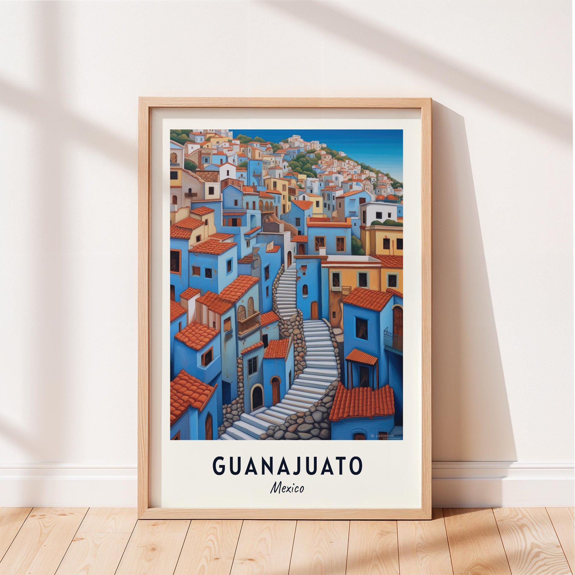Guanajuato Travel Callejón Del Beso Mexico Cityscape Travel Poster , Poster Print Only