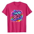 thumbnail image 4 of Arlun Retro 80's & 90's T-Shirts for Women Vintage Neon 80th and 90th Colorful Graphic Print Short Sleeve Tee Shirt Rave Theme Party Tshirt Plus Size Crew Neck Tee Tops 2-Hot Pink XL, 4 of 4