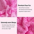 thumbnail image 5 of Super Soft Faux Fur Blanket Twin Size Pink Sherpa Fuzzy Plush Warm Blanket for Sofa Bed (Pink, Twin(60"x80")), 5 of 7