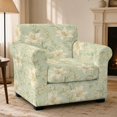 thumbnail image 2 of FKELYI Retro Lily Flower Print Stretch Armchair Slipcover 2 Pcs Couch Covers Anti-Dust Furniture Protector Washable Spandex Sofa Cover with Individual Cushion Cover, 2 of 7