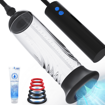 NCTTRP Automatic Penis Pump Kit with 3 Strong Modes, 3 Base Rings, Black