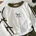 thumbnail image 6 of Lumosvexa Girls Fall Outfit Sets, Long Sleeve Sweatshirt and Jogger Cargo Pants Casual Comfort Active Clothes 2 Piece Army Green 4t, 6 of 6