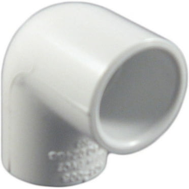 Spears 406 Series PVC Pipe Fitting, 90 Degree Elbow, Schedule 40, White, 1/2" Socket