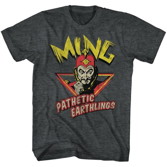 Flash Gordon Ming Pathetic Black Heather Adult T-Shirt 6Xl