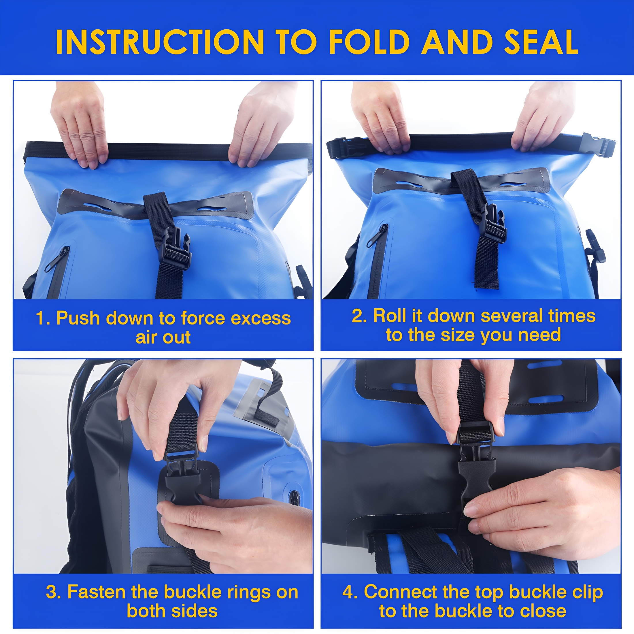 GASTROPOD 2026 New 30L Dry Bag Waterproof Floating Backpack Heavy Duty Roll Top Dry Backpack in Blue for Kayaking, Camping, Hiking, Surfing