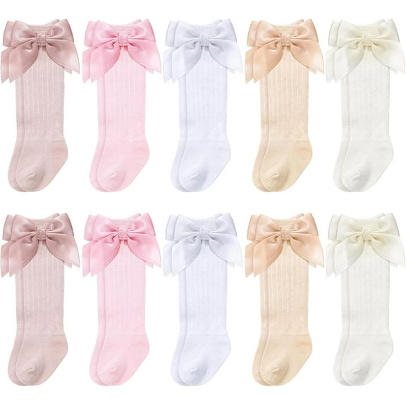 Lsupdaol 10 Pairs Long Preemie Socks Premature Newborn Baby Knee Cotton Socks for Girls Boys Infant Toddler
