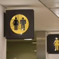 thumbnail image 6 of Men's & Women's Restroom Signs, Pictogram Self Adhesive Back Identification Toilet Door Sign Bathroom Door Signage Decor for Business Yellow, 6 of 8
