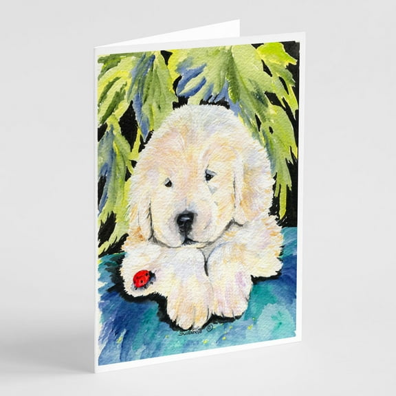 Caroline's Treasures Golden Retriever Greeting Cards with Envelopes, 5" x 7" (8 Count)