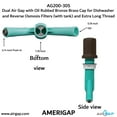 thumbnail image 4 of Dual Air Gap with Oil Rubbed Bronze Brass Cap for Dishwasher and Reverse Osmosis Filters (with tank) and Extra Long Thread (AG200-305, AG200-X05, AMERIGAP), 4 of 9