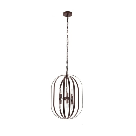 Chloe Lighting Pepper 6-Light Metal Hanging Ceiling Pendant in Bronze