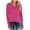 Hot Pink, variant on ibuvkizy Long Sleeve Shirts for Women,Womens Tops,Women Loose Buttons Casual Long Sleeve Pullover Sweatshirts Tops Blouses Hot Pink,M