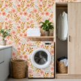 thumbnail image 4 of Boho Peel and Stick Wallpaper 17.7in x 9.8ft Watercolor Floral Pink Orange Flowers Green Leaves Contact Paper Vinyl Self-Adhesive Removable Wall Paper for Bedroom Kitchen Cabinet Renter Friendly, 4 of 8