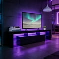 thumbnail image 3 of Ktaxon Modern LED TV Stand for 55/60/65/70" TVs, Black Entertainment Center with 2 Drawwers & RGB Lighting, Gaming Media Console for Living Room, 70.8" x 13.7" x 17.7", 3 of 6