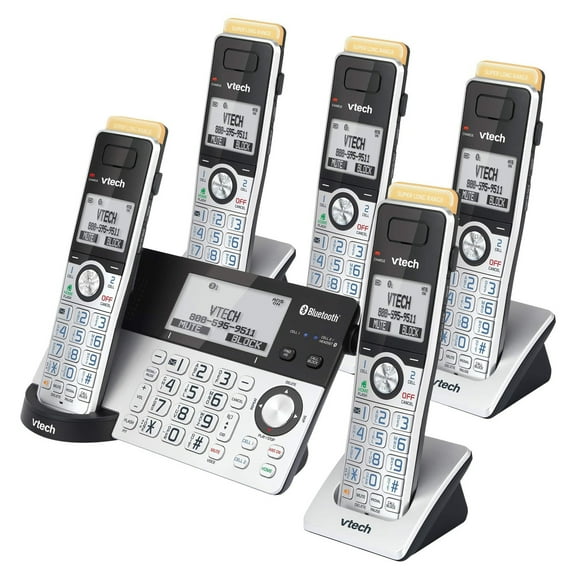 VTech Connect to Cell IS8151 - Cordless phone - answering system - with Bluetooth interface with caller ID/call waiting - DECT 6.0 - graphite silver   4 additional handsets
