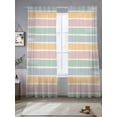 thumbnail image 2 of Color Stripes Sheer Curtains 2 Panels Set Pink Blue Green Striped Gradient Brush Texture Sheer Window Curtains Light Filtering Rod Pocket Voile Drapes for Bedroom Living Room 52"X96", 2 of 8