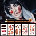 thumbnail image 3 of De Tatuajes Temporales De Halloween, Impermeables, Cara, Cuerpo, Heridas, Cicatrices, Pegatinas, Decoraciones De Fiesta Para Niños Y Adultos 30 Hojas Sweethay HA037581-00, 3 of 6