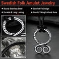thumbnail image 6 of FaithHeart Viking Troll Cross Rune Necklace for Men Swedish Folk Amulet Stainless Steel Nordic Mythology Rune Silver Jewelry Gifts for Dad Son Friends Christmas, 6 of 10