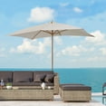 thumbnail image 2 of Outsunny Patio Umbrella Sun Outdoor Umbrella Cream White, 2 of 10