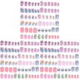 thumbnail image 1 of 216 Pcs Kids False Nails Press On Artificial Nail Tip Girl Fake Fingernail Kit, 1 of 2