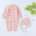 thumbnail image 5 of Onesies Boy Baby Cotton Leisure Romper Long Sleeve Jumpsuit With Hat Baby Onsies Pink 3 Months-6 Months, 5 of 7