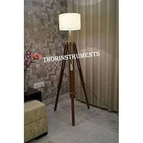 Vintage Brass Style Corner Brown Tripod Floor Lamp Stand Home Decor