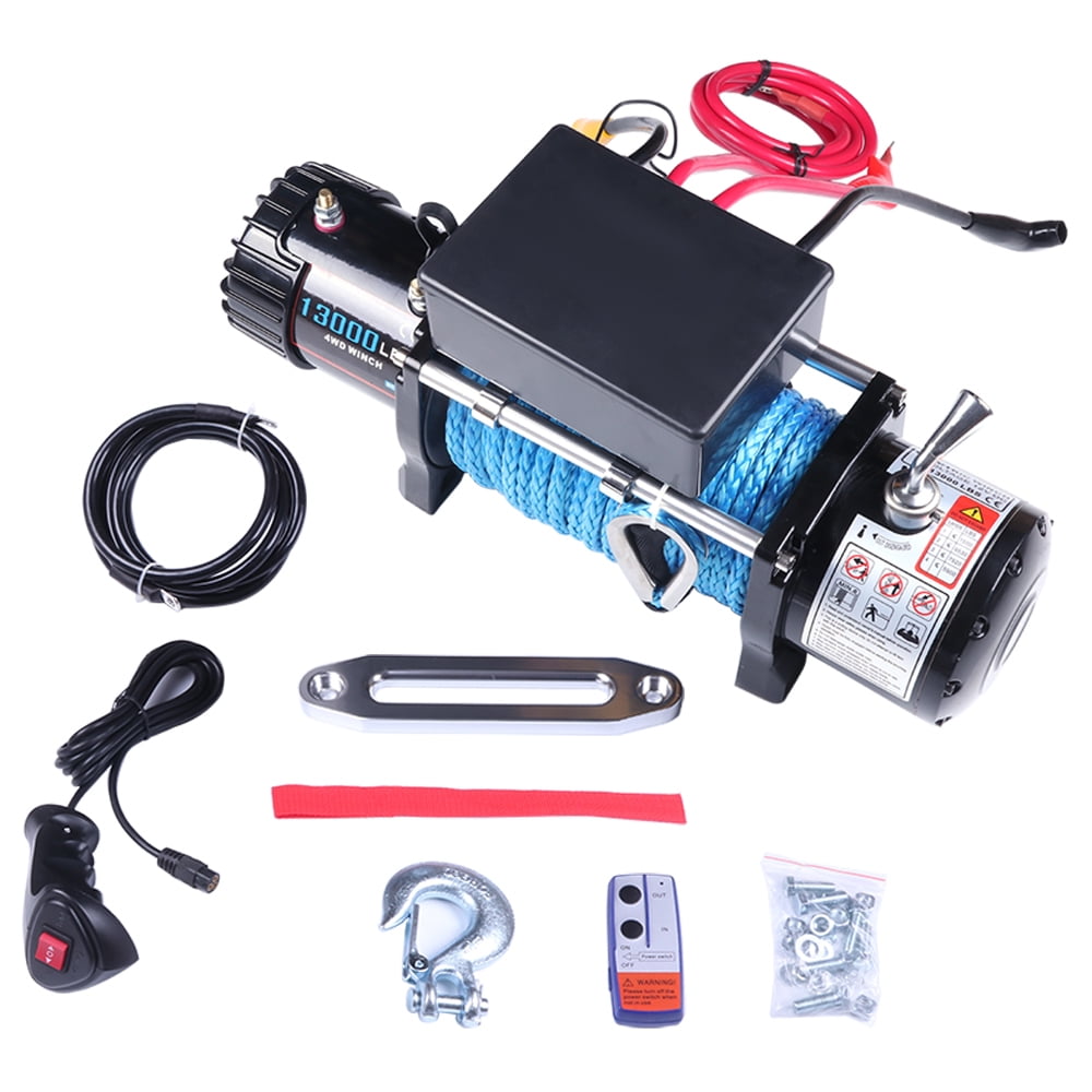 Winches,ECCPP 12V 13000 LBS Electric Winch+Aluminum Fairlead+Synthetic