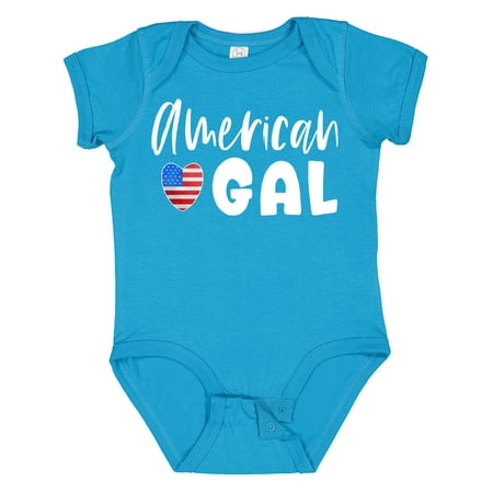 

Inktastic 4th of July American Gal with Heart Flag Gift Baby Girl Bodysuit