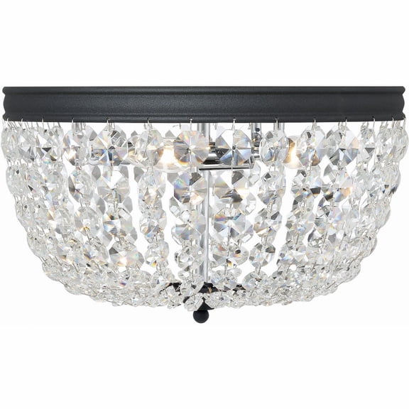Crystorama Lighting Nola 3 Light Black Forged Ceiling Mount - 14.25"W x 8.5"H