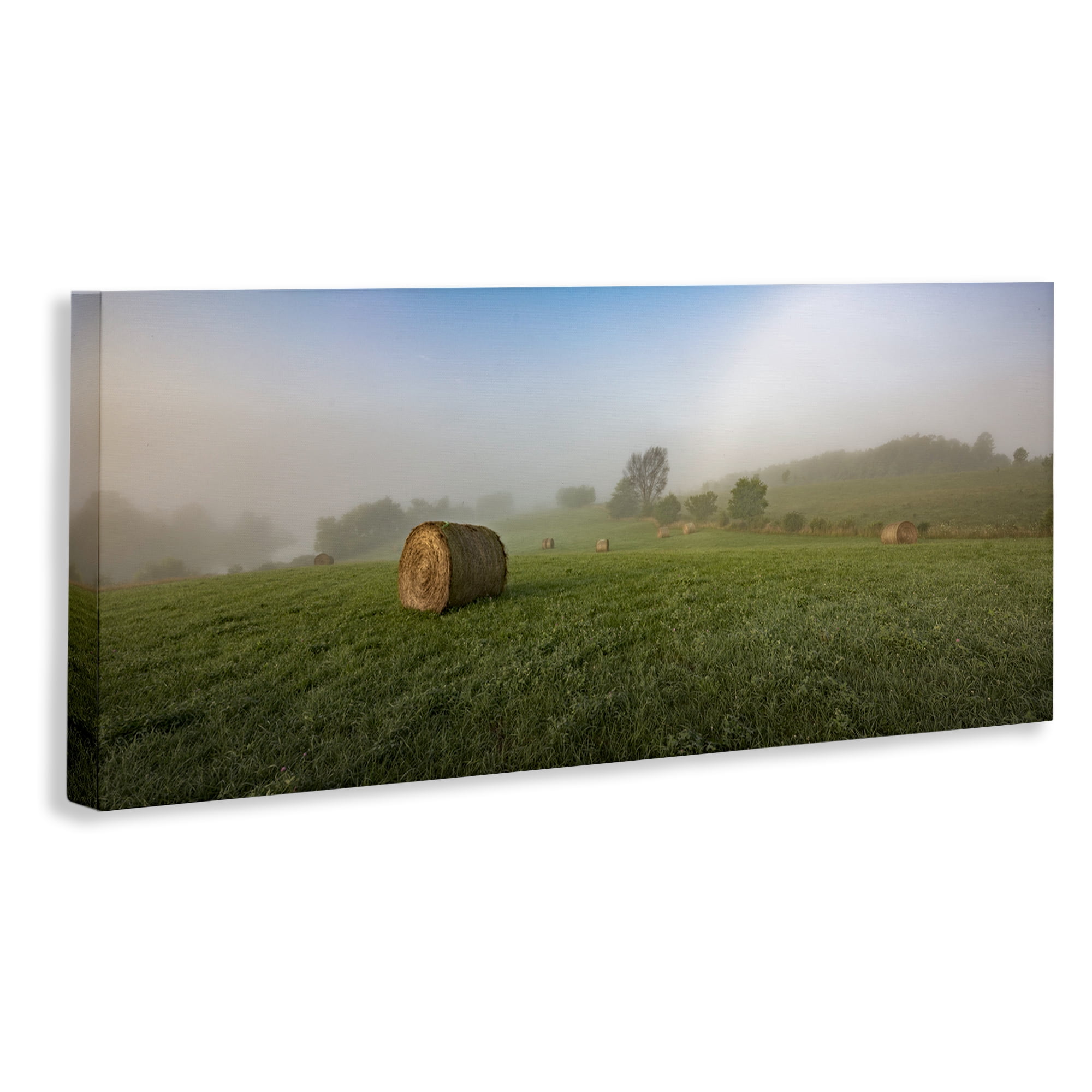 Stupell Industries Hay Bales Country Horizon Landscape & Nature Photography Wrapped Canvas Art Print Wall Art, 40 x 17