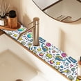 thumbnail image 2 of Yayeee Faucet Mat for Kitchen Sink 14.7" Diatomite Long Splash Guard Pad, Blue Doodle Pattern, 2 Pack, 2 of 7
