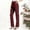 Wine, variant on Pants for Women Solid Color Straight Leg Work Pants for Women Elastic Waist Casual Business Pants for Women (Black XXL)