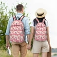 thumbnail image 4 of Rateoe Summer Flamingo Pattern Durable Canvas Backpack for Men & Women – Stylish & Lightweight – Adjustable Straps, Multiple Pockets – Fits 15-17 Inch LaptopsSmall, 4 of 5