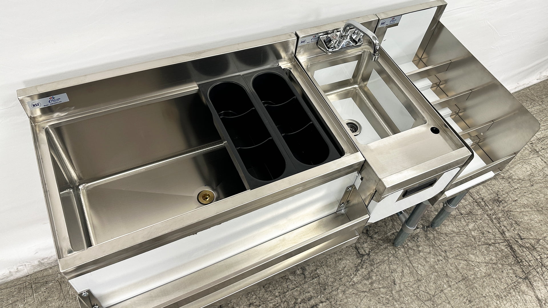 NSF 54''x22''x33'' Commercial Underbar Counter Cocktail Drink Station, Combination Cocktail Station, Bar Equipment