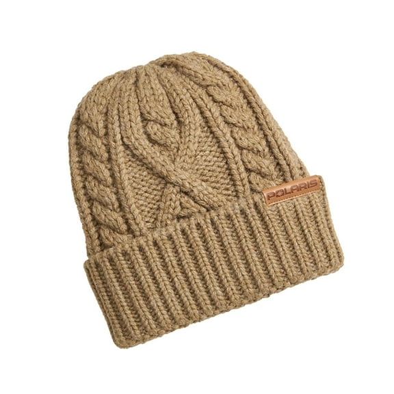 Polaris 2861515 Womens Dream Beanie Warm Winter Fleece Lined Cuffed Knit Soft Hat Tan -