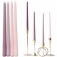 thumbnail image 4 of MGEZCOO - Velas cónicas de 12 pulgadas con degradado rosa (paquete de 4) - Sin aroma y sin humo, 4 of 6
