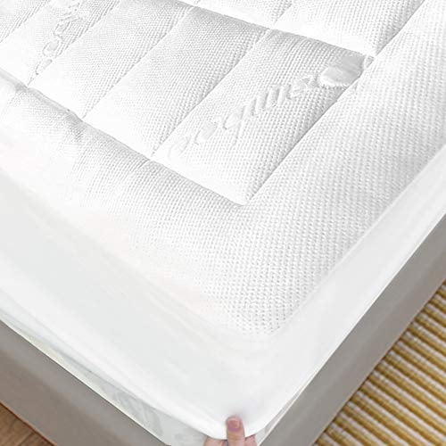 ENITYA Bamboo Mattress Pad Queen Size Hypoallergenic, Breathable, Soft