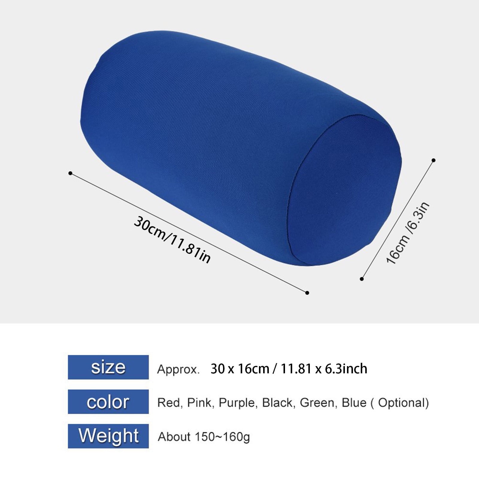 potrochi Tube Microbead Bolster Pillow, Cervical Neck Roll Memory Foam Pillow, Bolster Pillow, Round Neck Pillows Support for Sleeping | Bolster Pillow for Bed, Legs, Back and Yoga