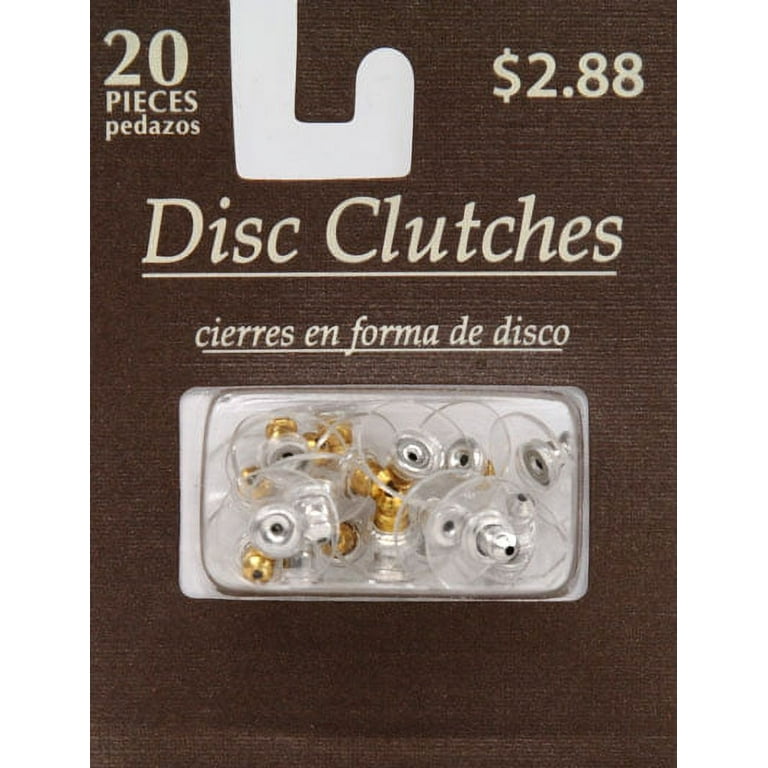 Clutch w/ Disc, Earring Back, Gold - Retail Packs (1 Dozen Tubes, 8  Pieces/Tube)